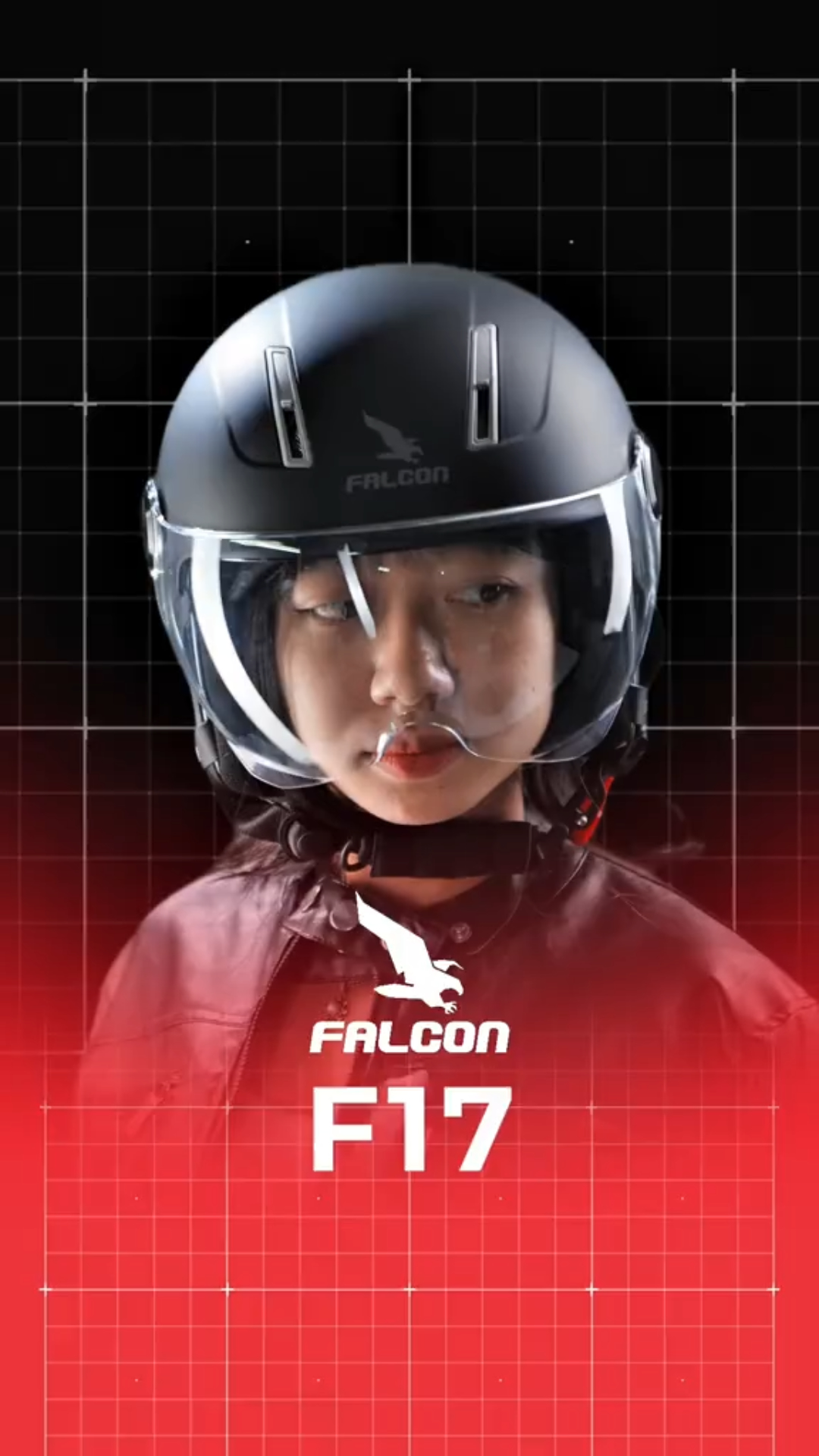 Nón bảo hiểm Falcon F17 kính ngắn trong suốt