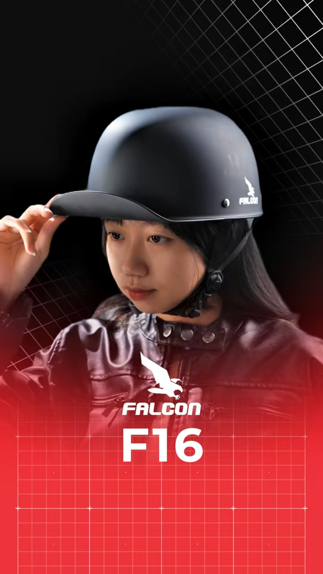 Falcon F22 đen nhám – tối giản, sang trọng, chuẩn phong cách biker 🖤