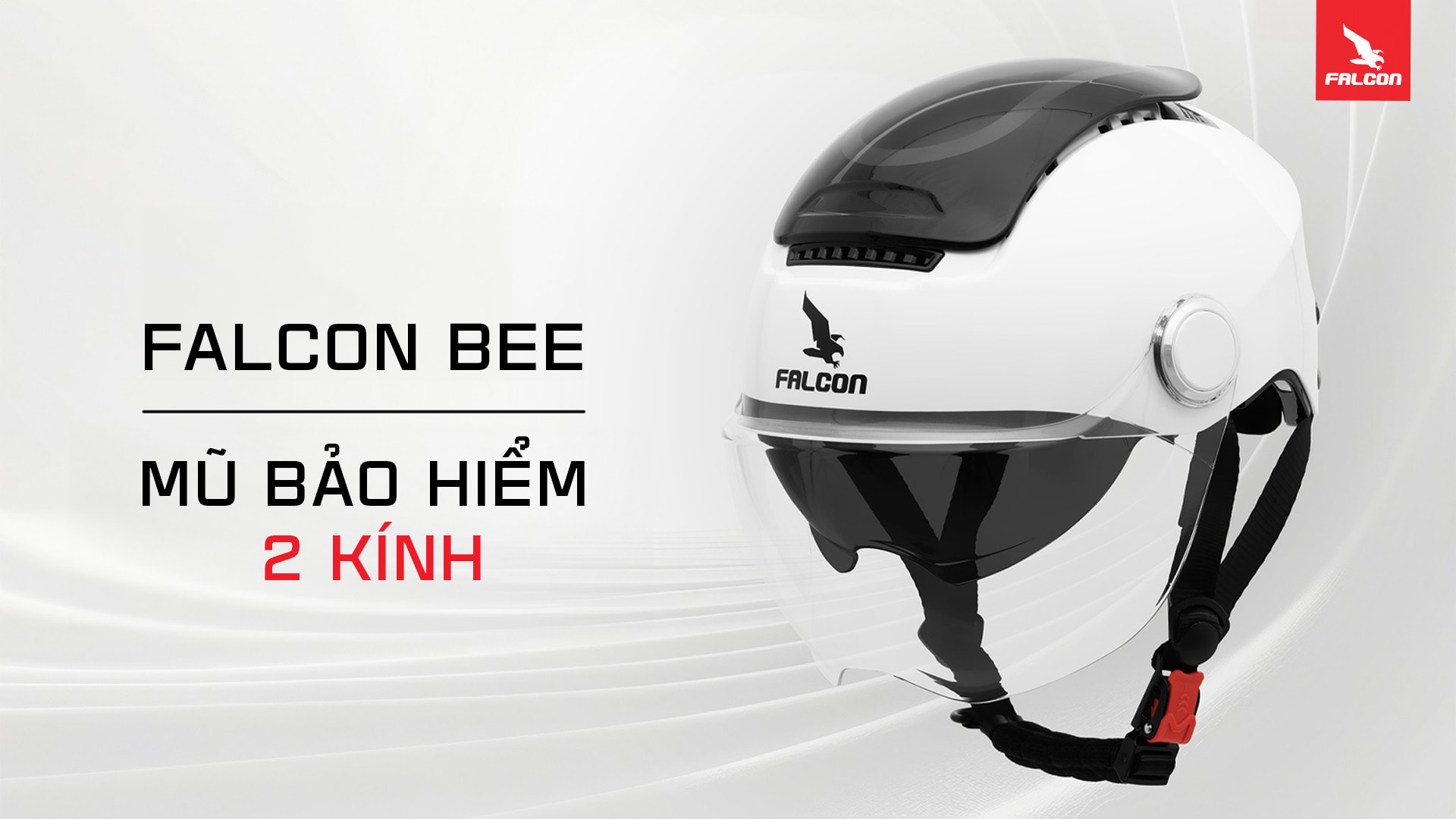 mũ bảo hiểm 2 kính Falcon Bee