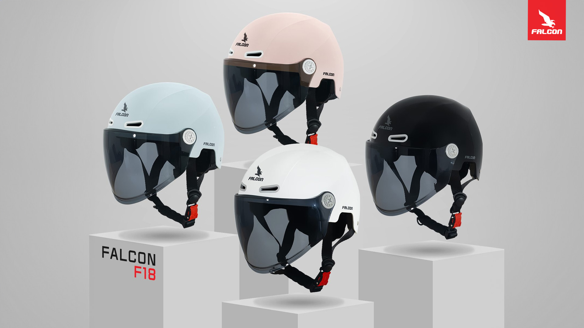 mũ bảo hiểm có kính Falcon F18
