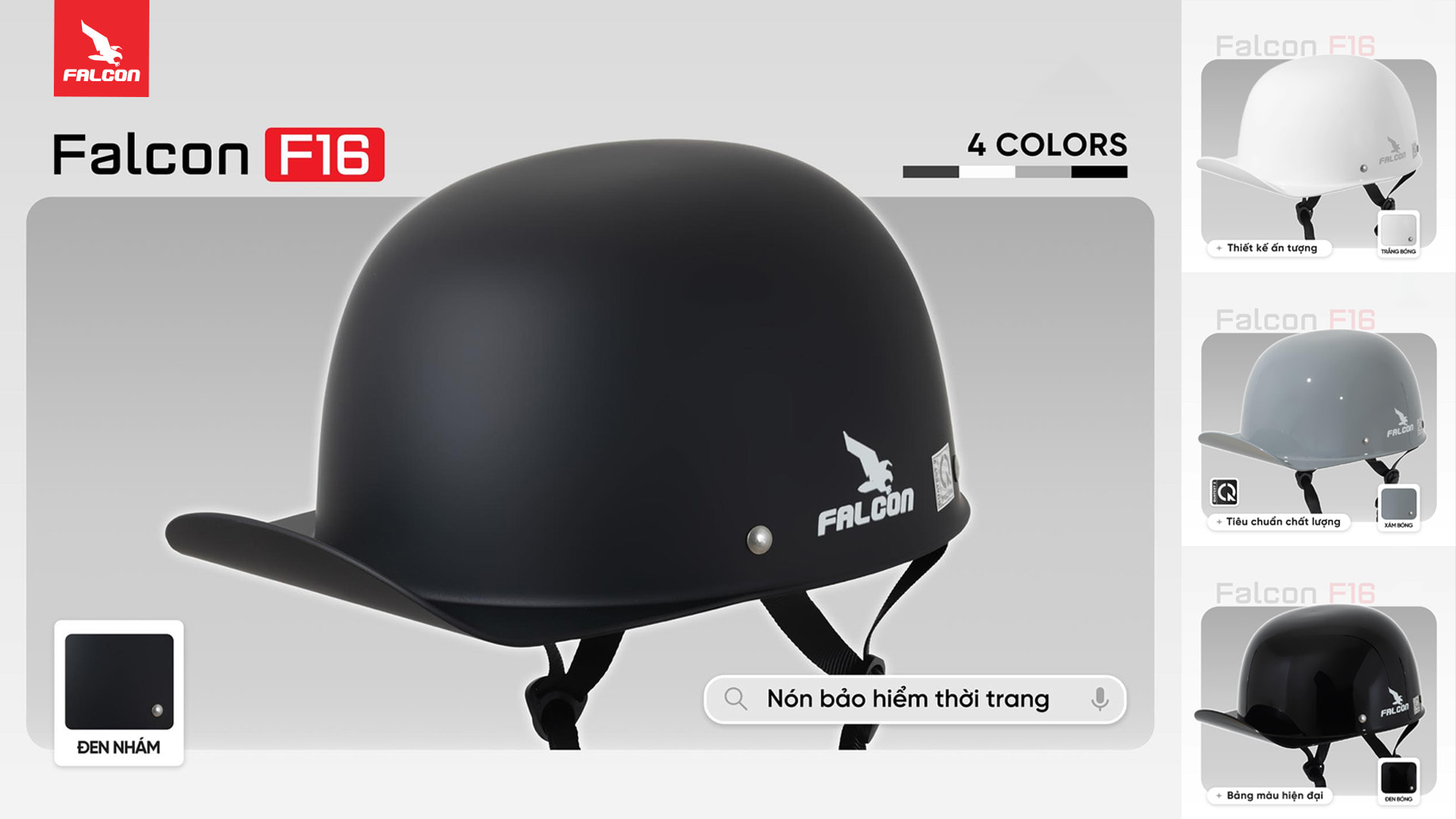Mũ bảo hiểm đội ngược Falcon F16
