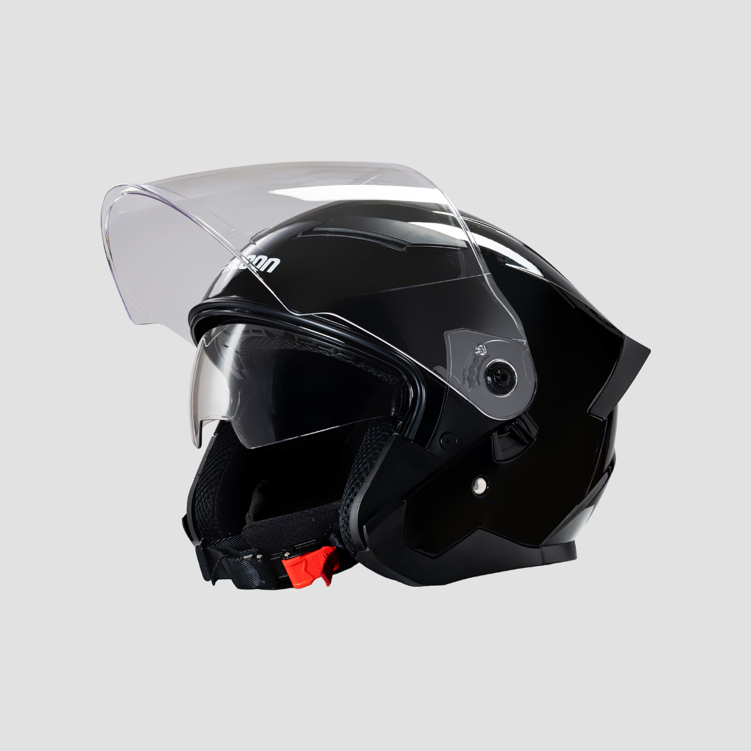 non-bao-hiem-3-4-falcon-f15-mau-den-bong Nón bảo hiểm 3/4 Falcon F15 màu đen bóng