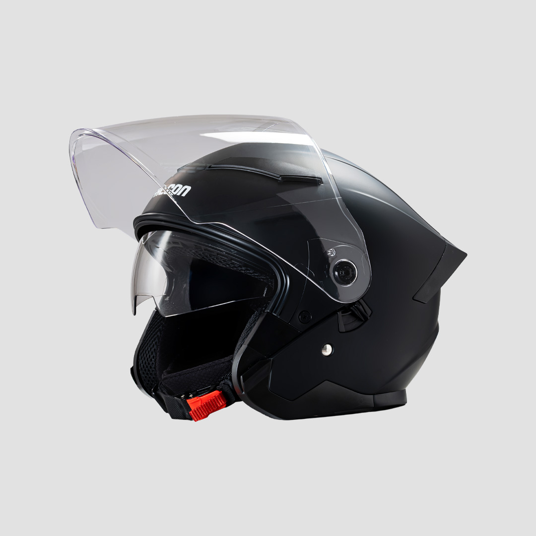 non-bao-hiem-3-4-falcon-f15-mau-den Nón bảo hiểm 3/4 Falcon F15 màu đen nhám