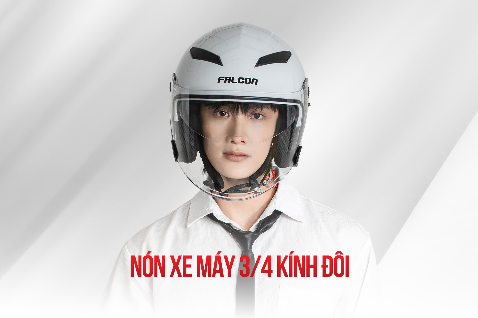 Nón bảo hiểm Falcon F15 có kính đôi